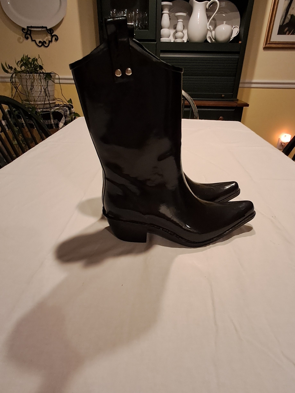 Nomad Black Women's Patent Leather Mid-Calf Boots Size 8